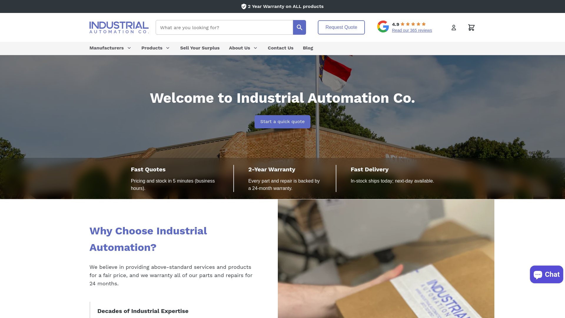website screenshot of https://industrialautomationco.net/