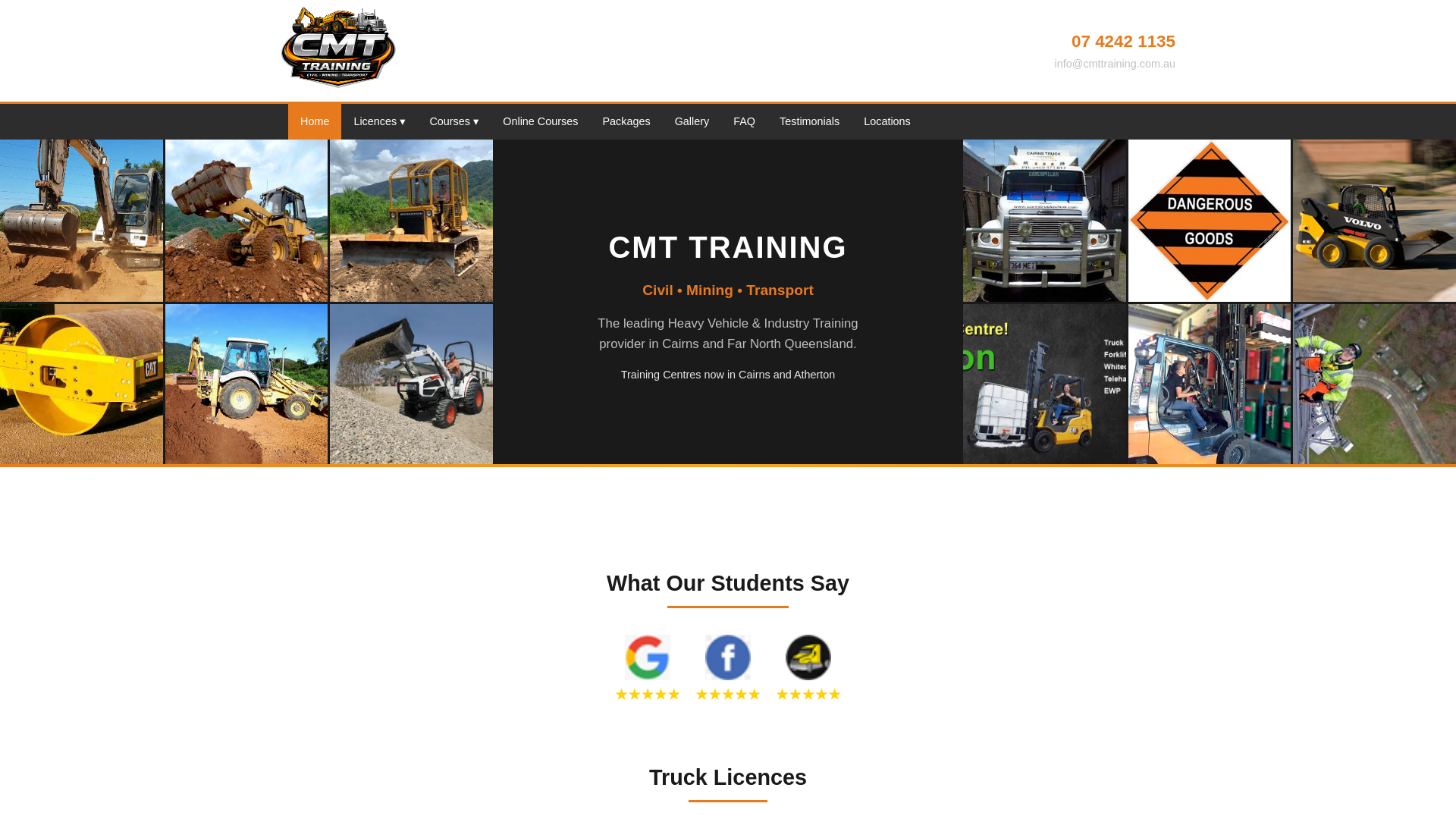 website screenshot of https://cmttraining.com.au/