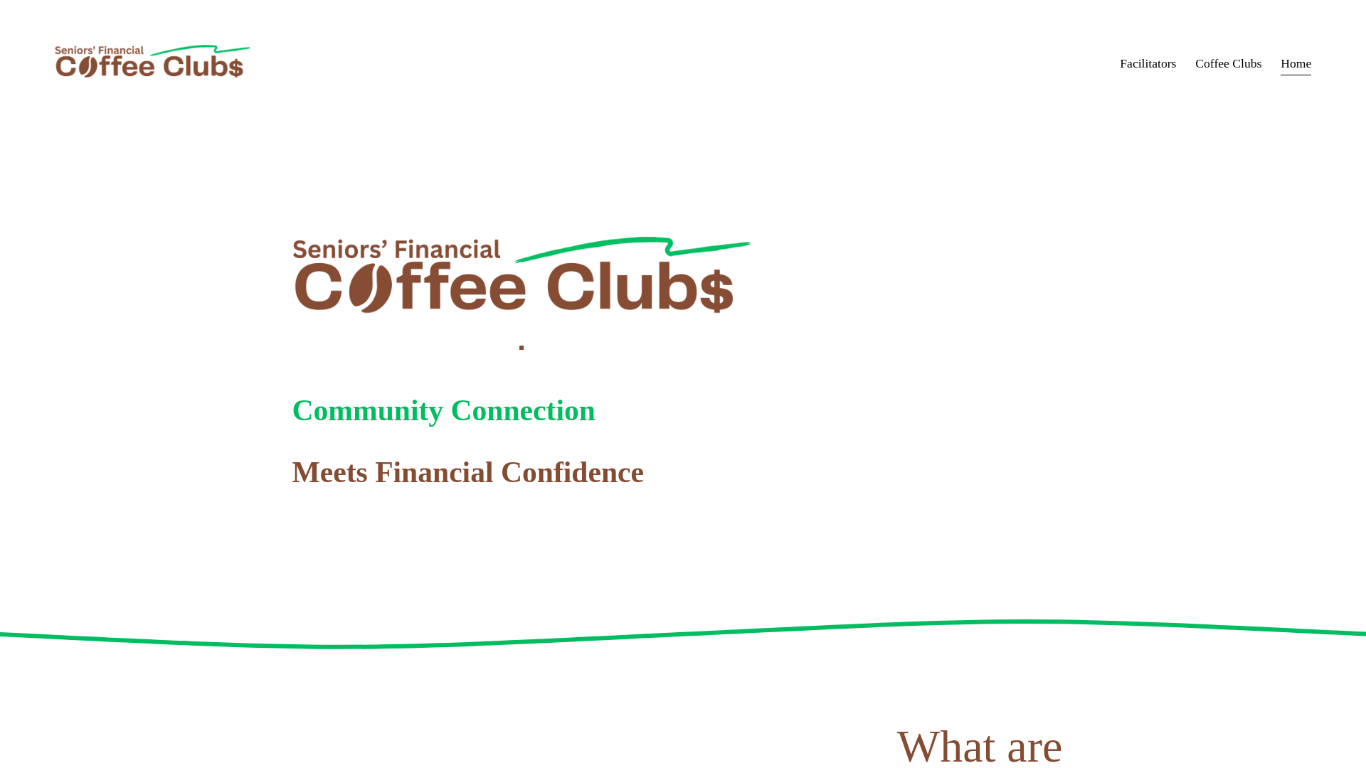 website screenshot of https://seniorsfinancialcoffeeclub.com/