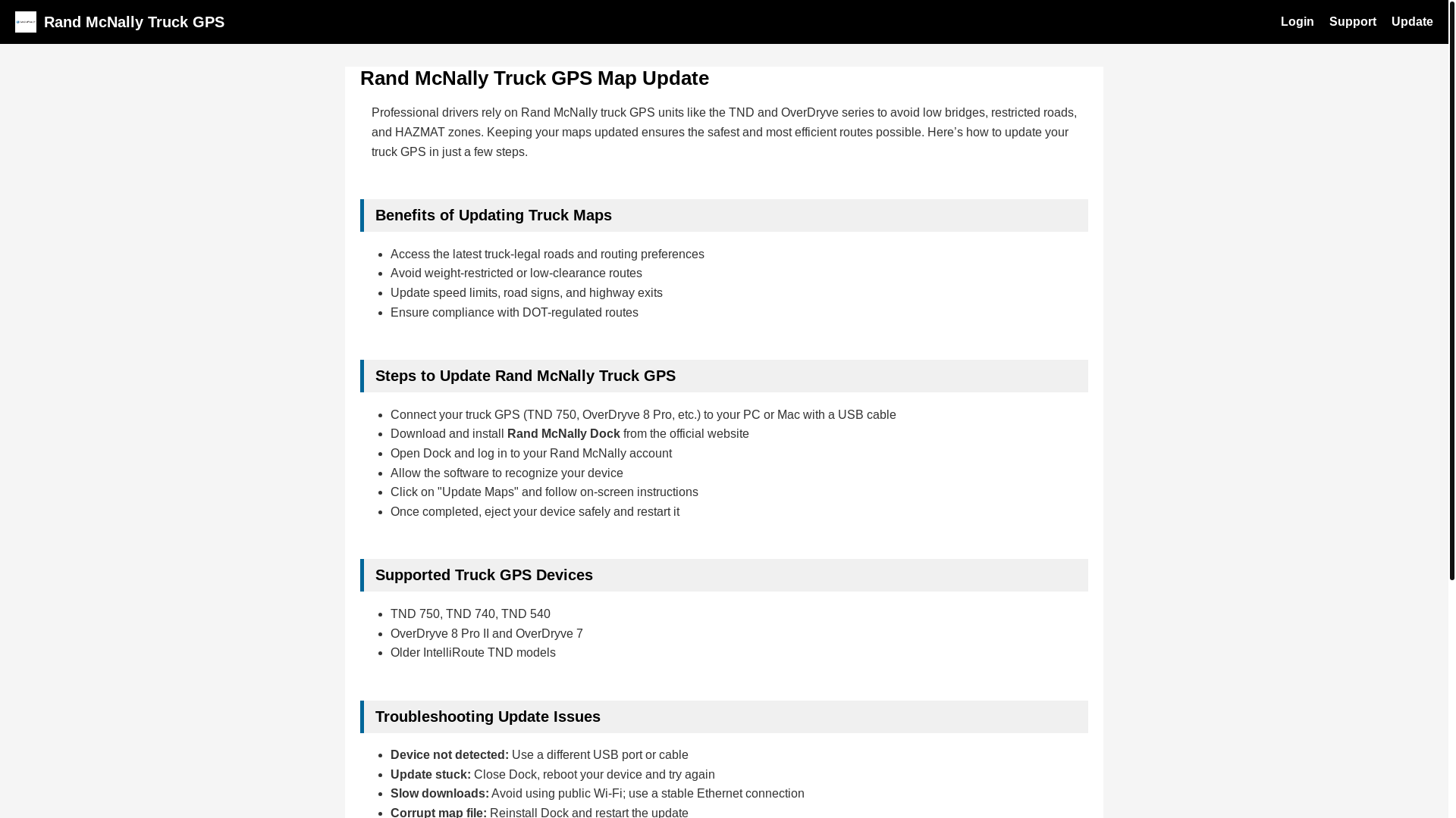 website screenshot of https://rand-mcnally-truck-gps.pages.dev/
