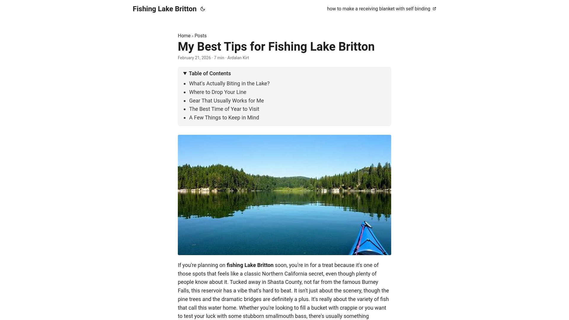 website screenshot of https://fishing-lake-britton.pages.dev/