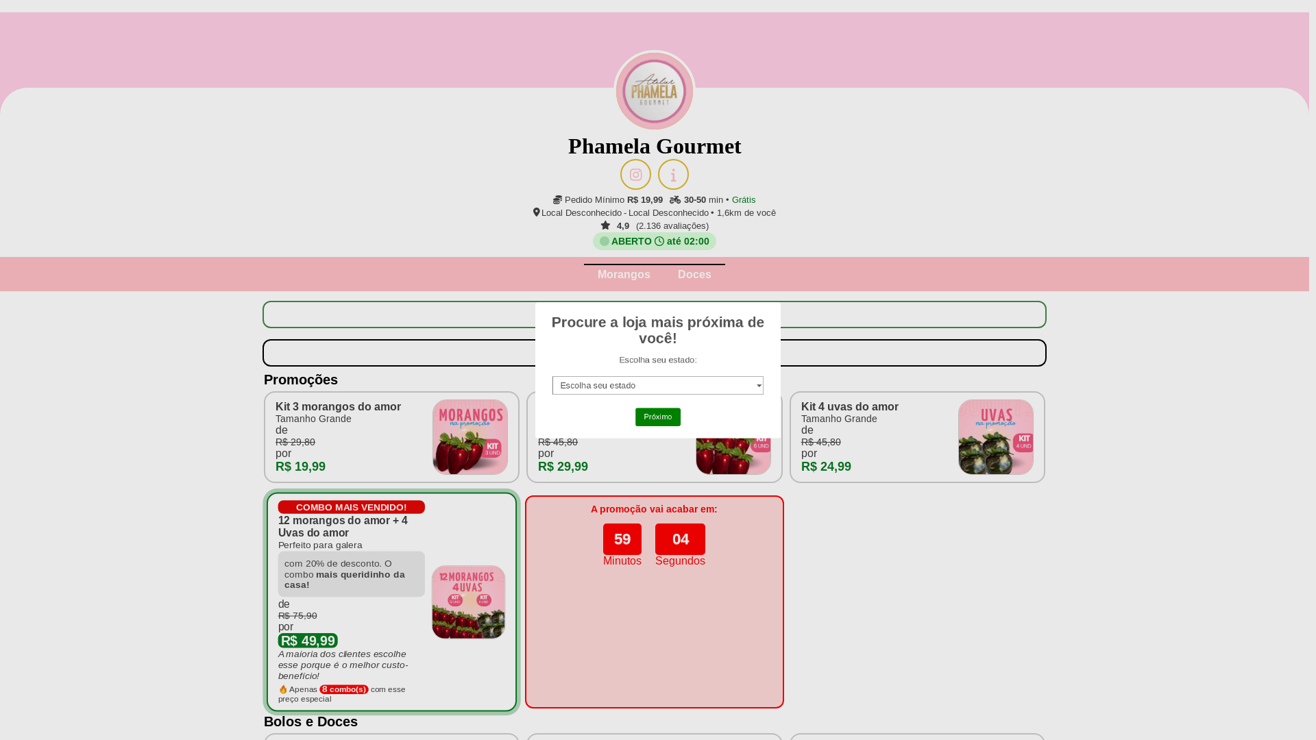 website screenshot of https://phamela-gourmert.shop/
