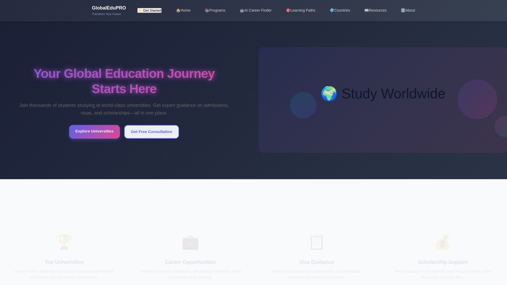 website screenshot of https://abroadlearn.pages.dev/