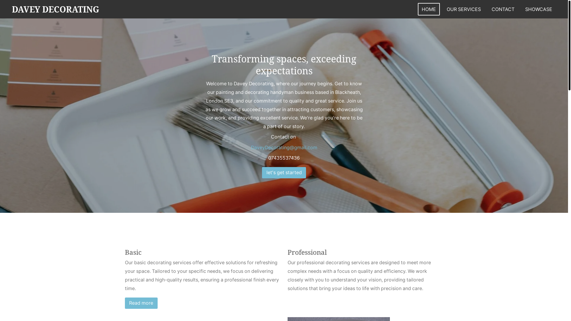 website screenshot of https://davey-decorating.com/