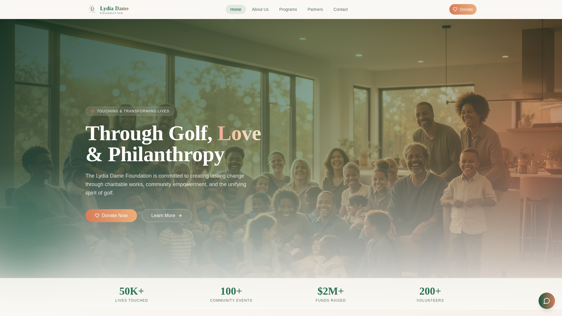 website screenshot of https://lydiadamefoundation.live/