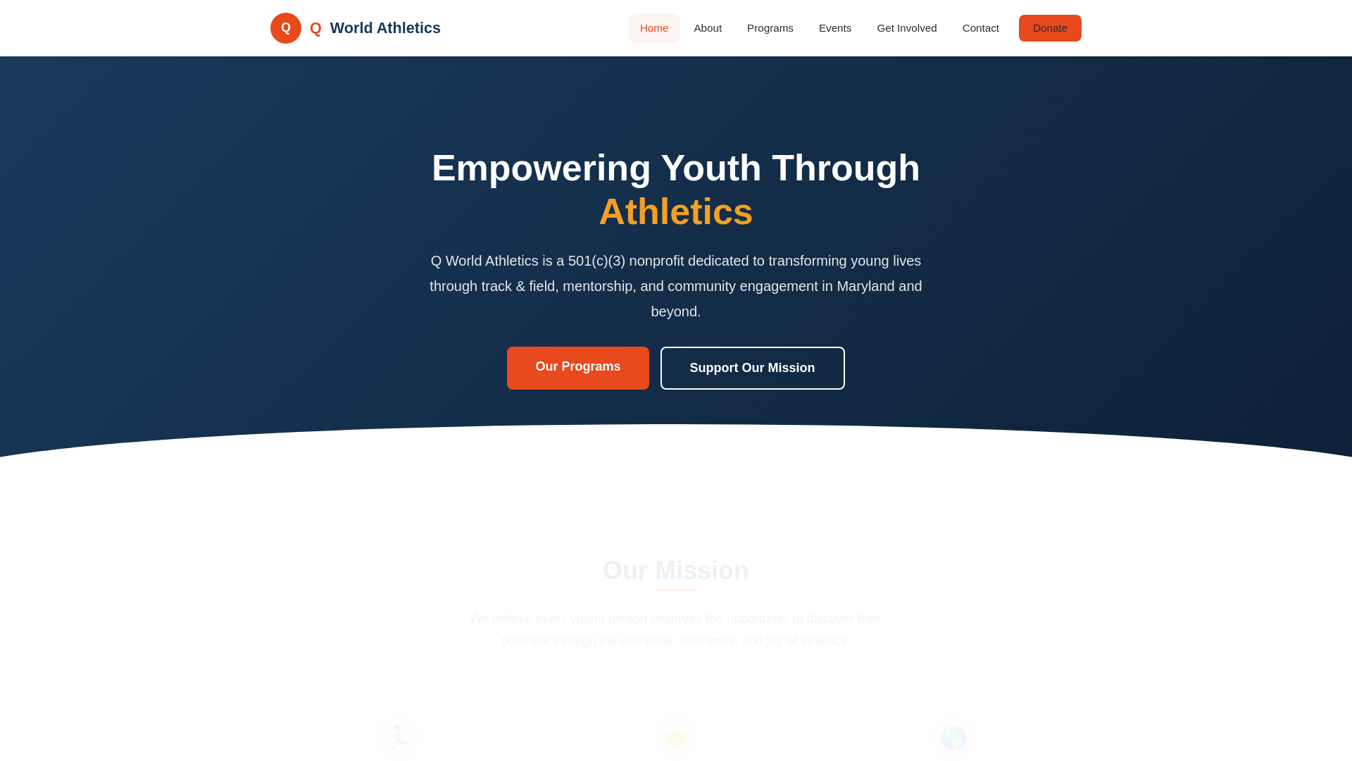 website screenshot of https://qworldathletics-us.pages.dev/