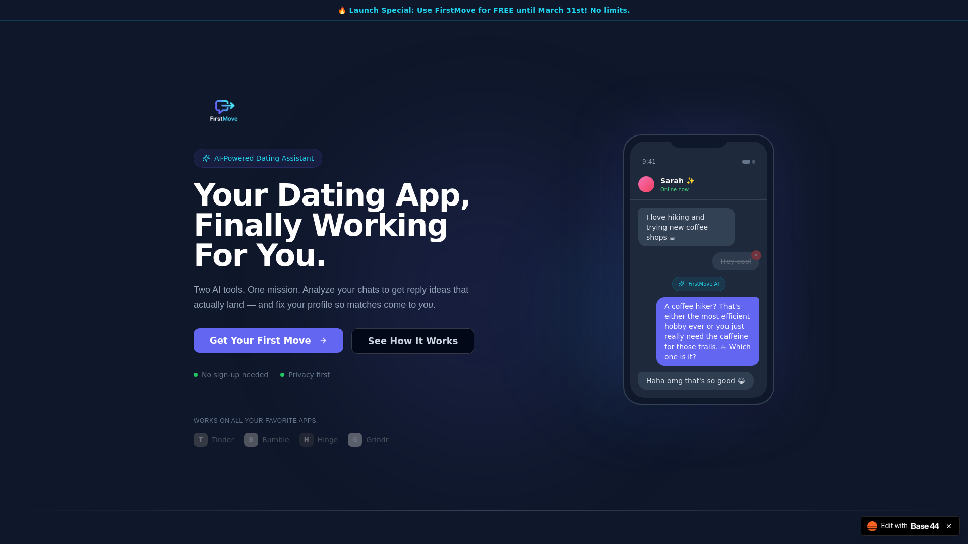 website screenshot of https://first-move.io/