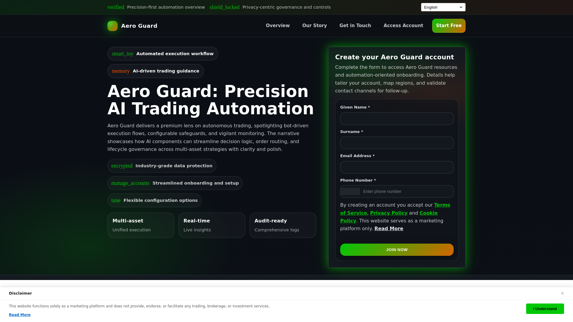 website screenshot of https://aeroguard-click.pages.dev/
