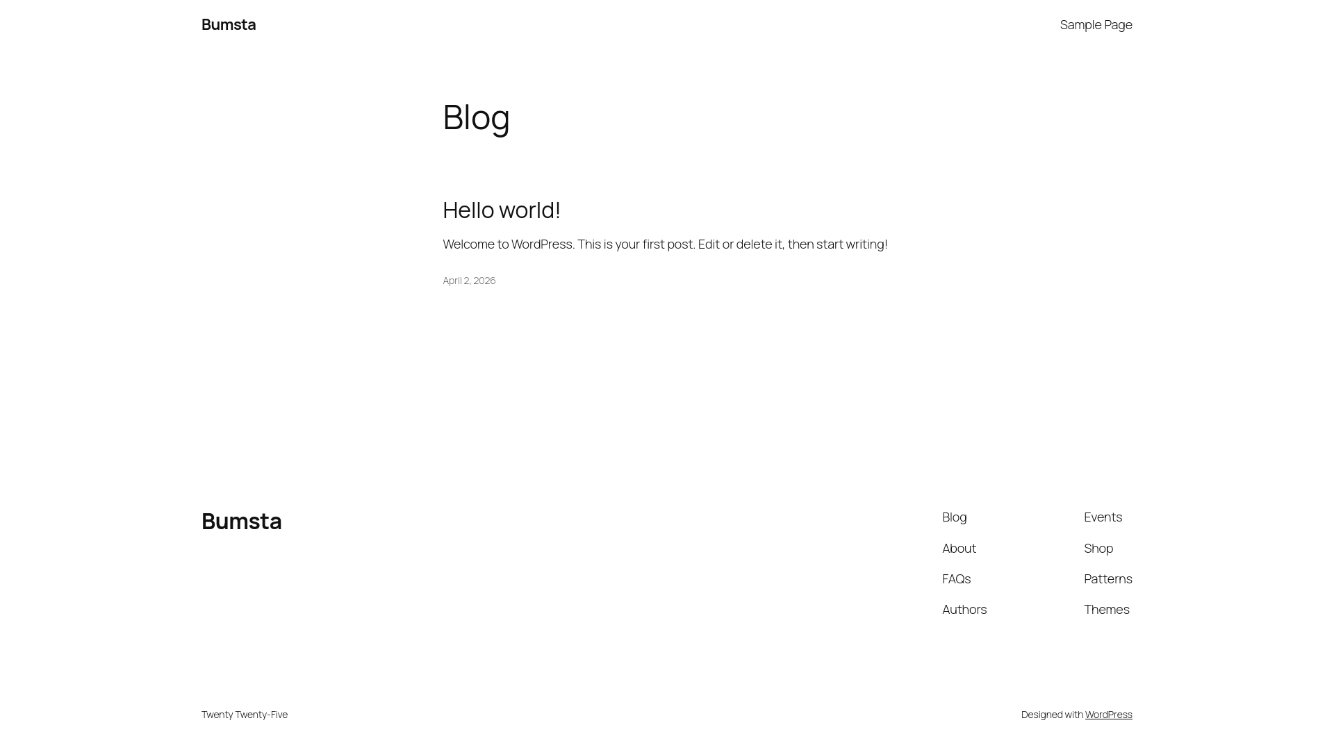 website screenshot of https://bumsta.org