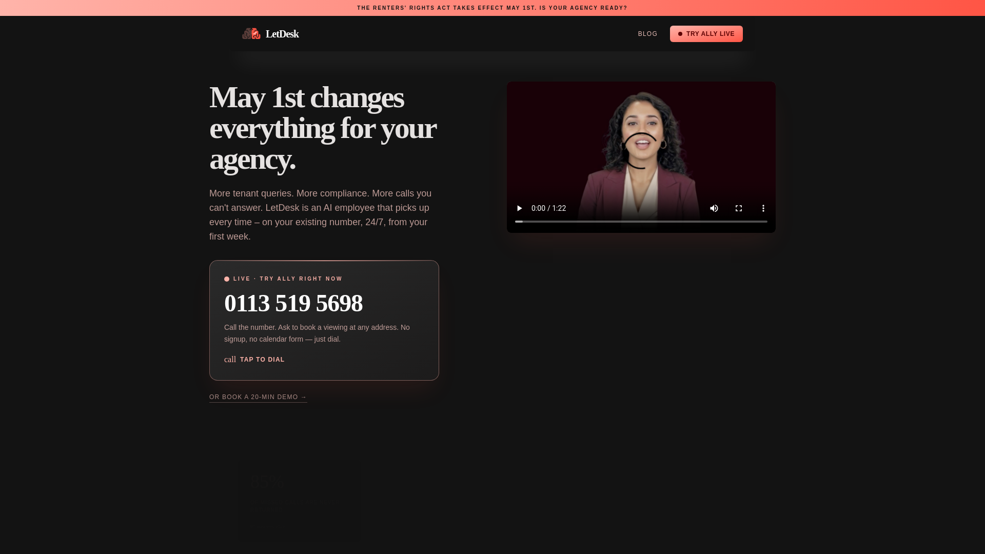 website screenshot of https://letdesk.io/