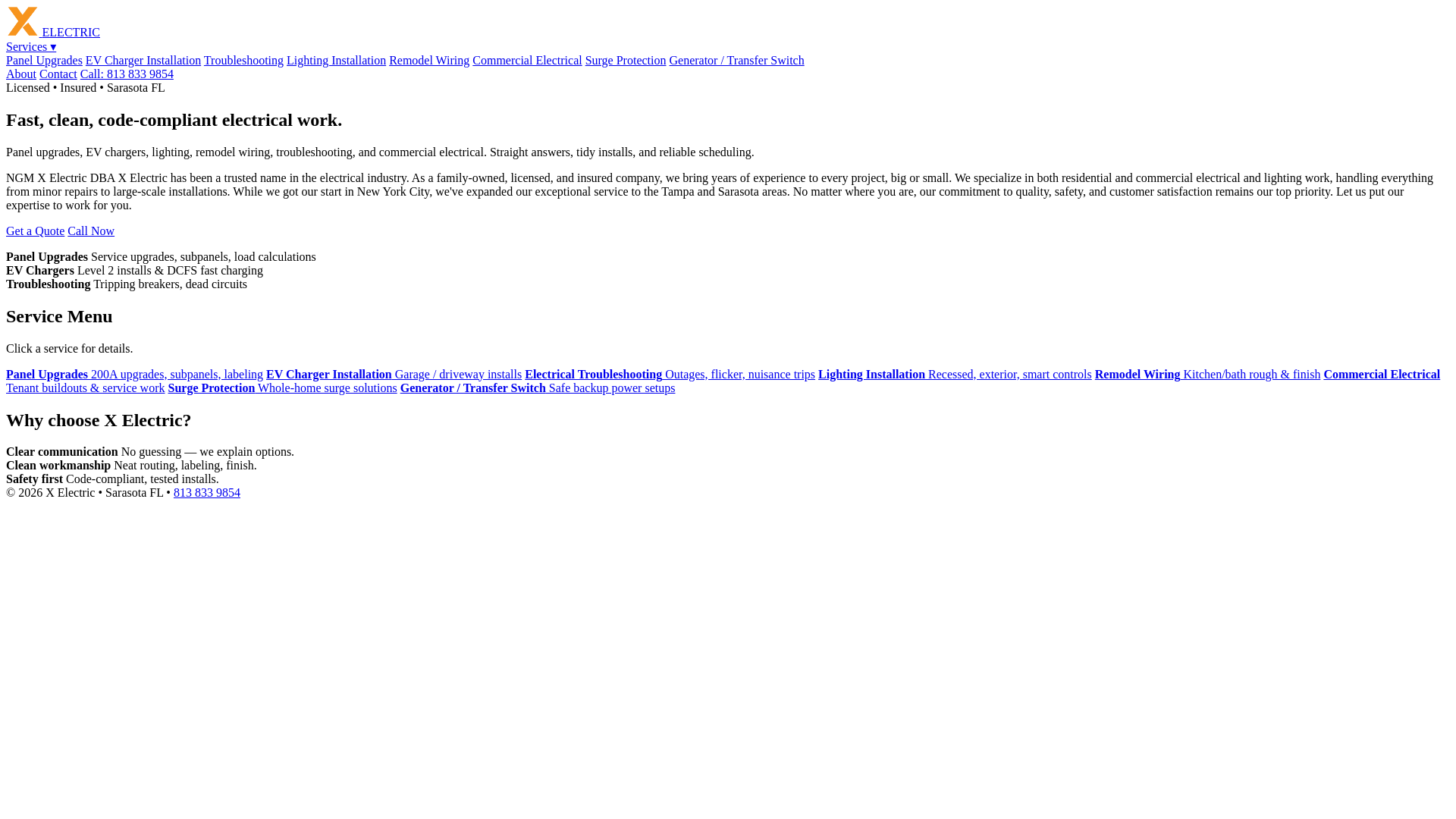 website screenshot of https://xelectric.pages.dev/