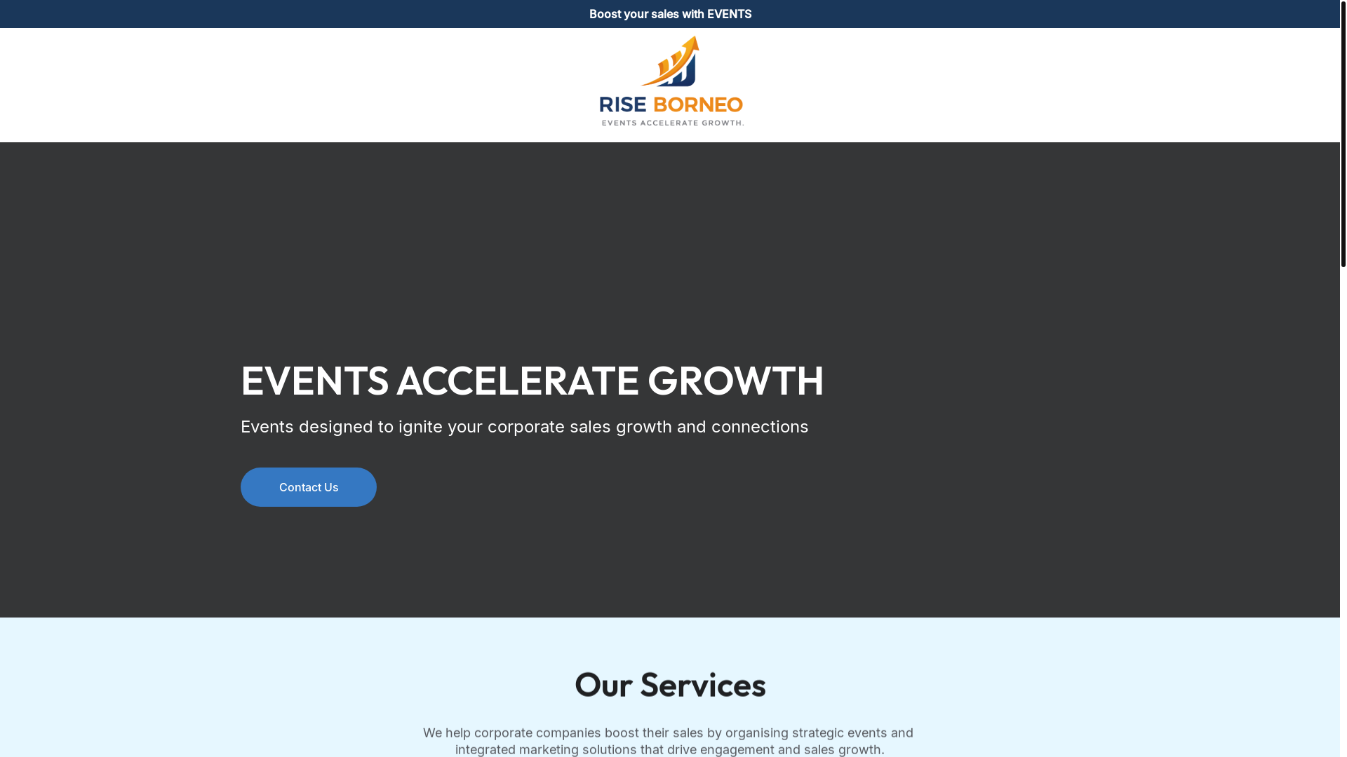 website screenshot of https://riseborneo.my/