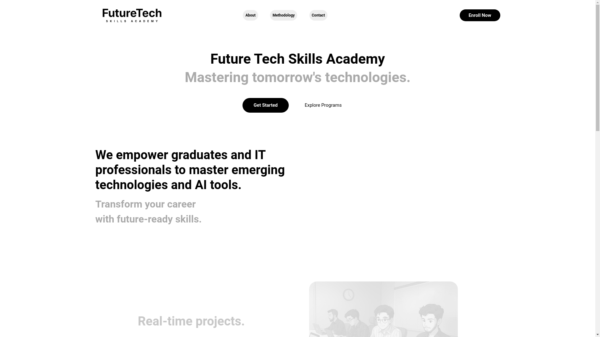 website screenshot of https://fts.academy/