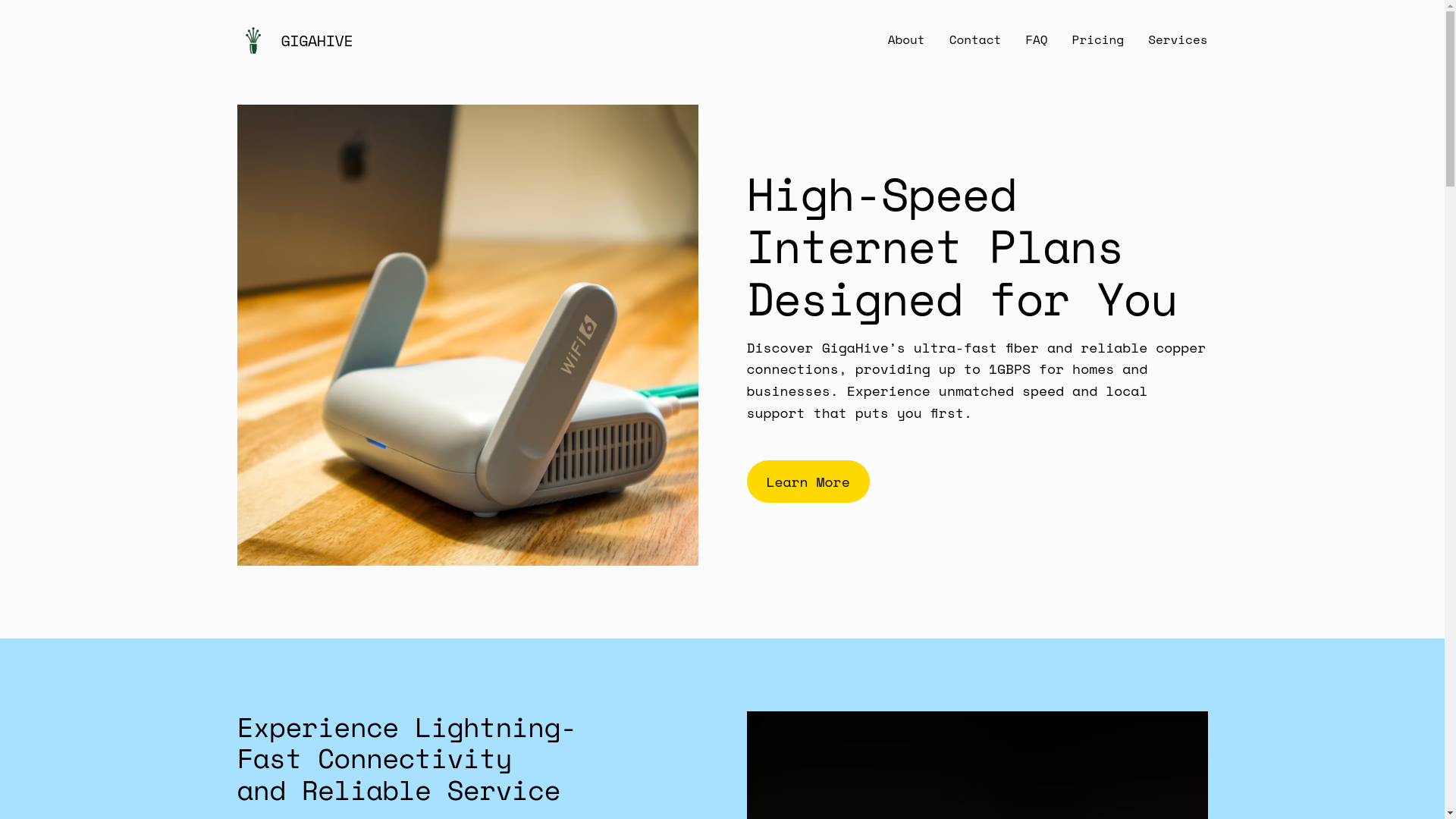 website screenshot of https://gigahive.co.uk/
