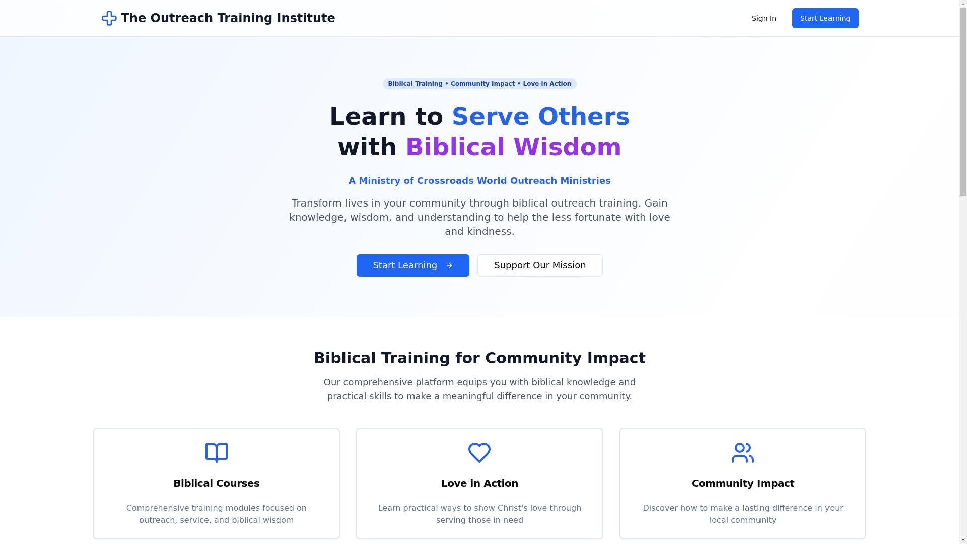 website screenshot of https://outreachti.org/