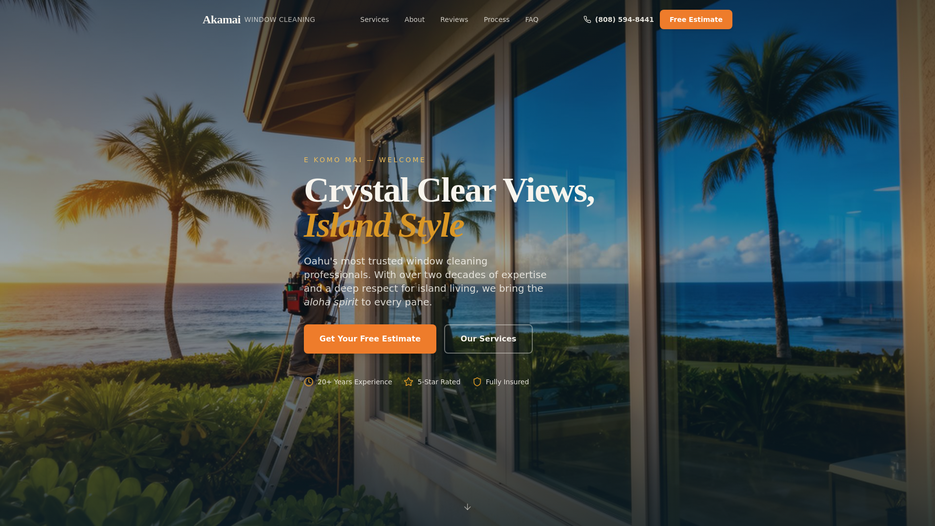 website screenshot of https://akamai-window-cleaning.pages.dev/