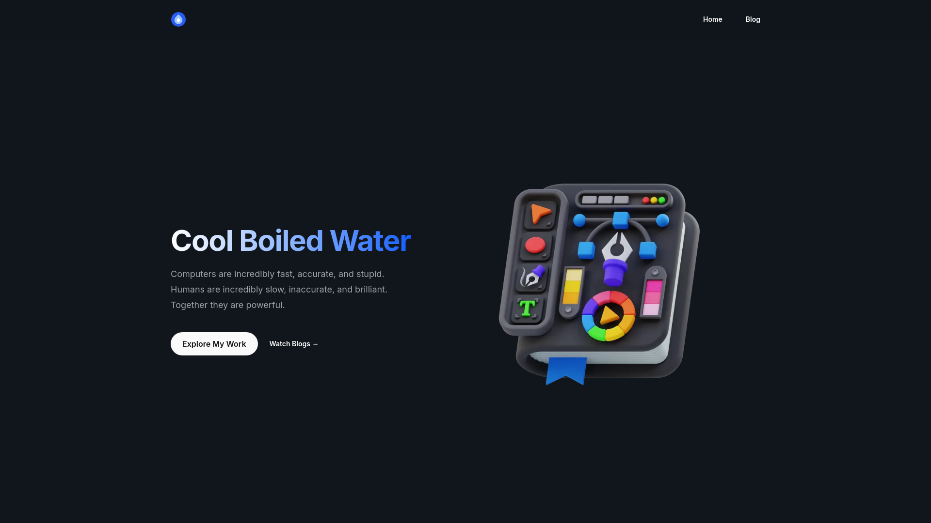website screenshot of https://coolboiledwater.cn/
