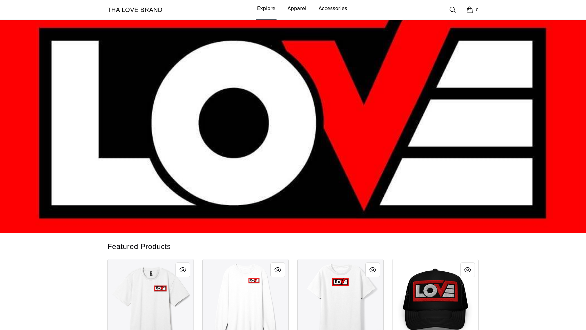 website screenshot of https://thalovebrand.com/