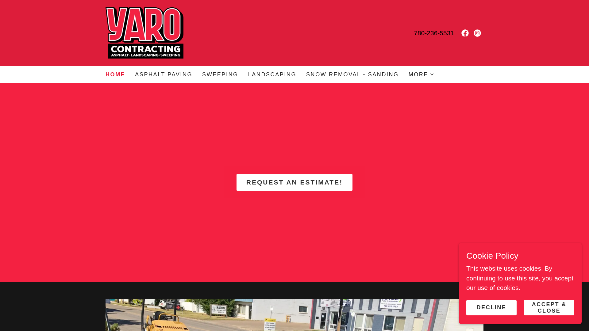 website screenshot of https://yarocontracting.net/