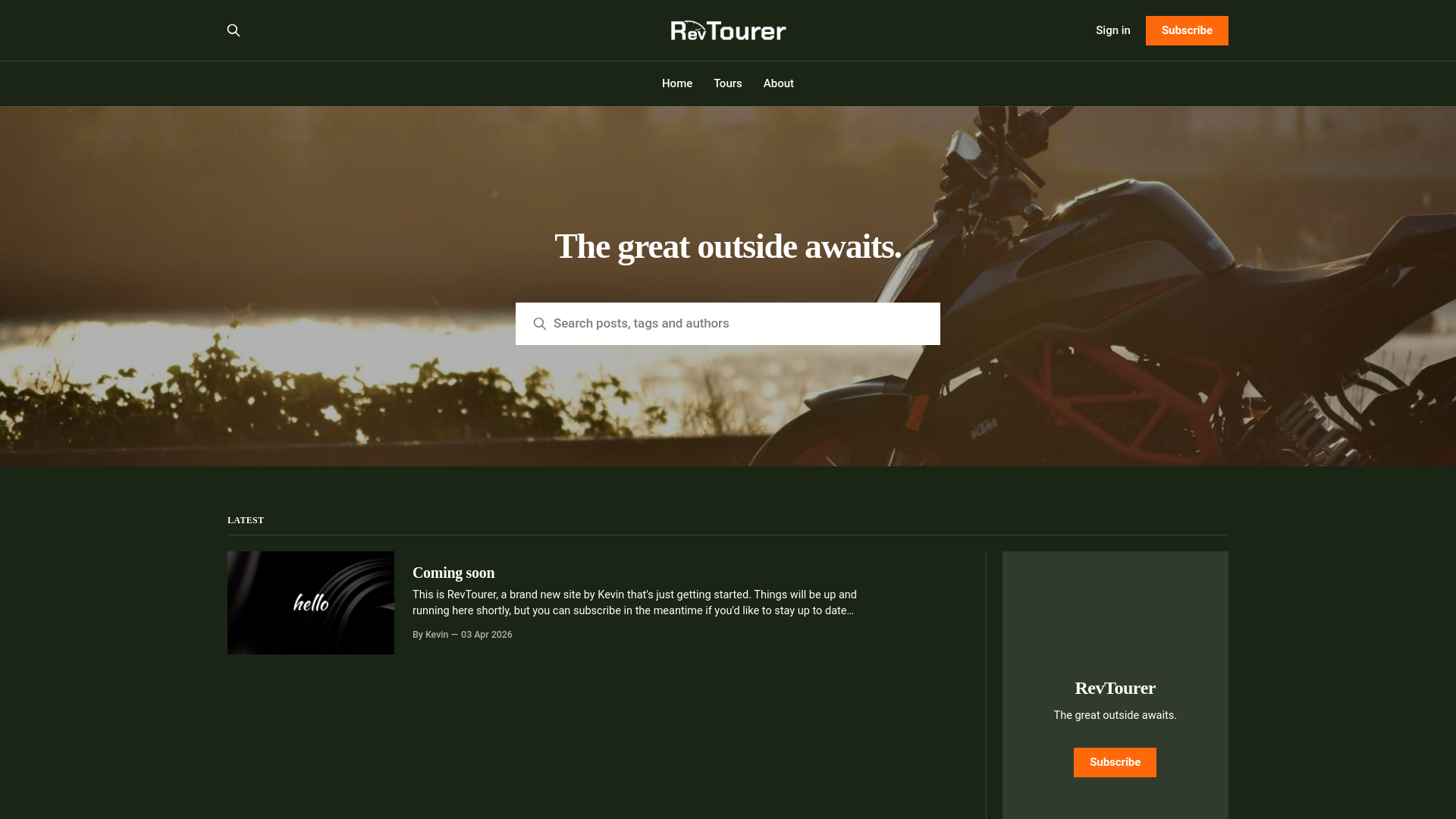 website screenshot of https://revtourer.de