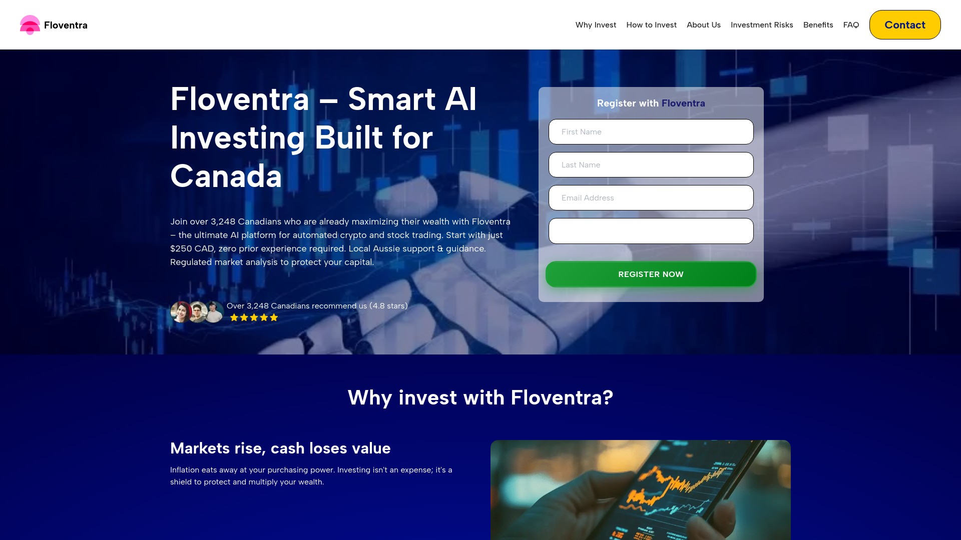 website screenshot of https://floventra.sbs