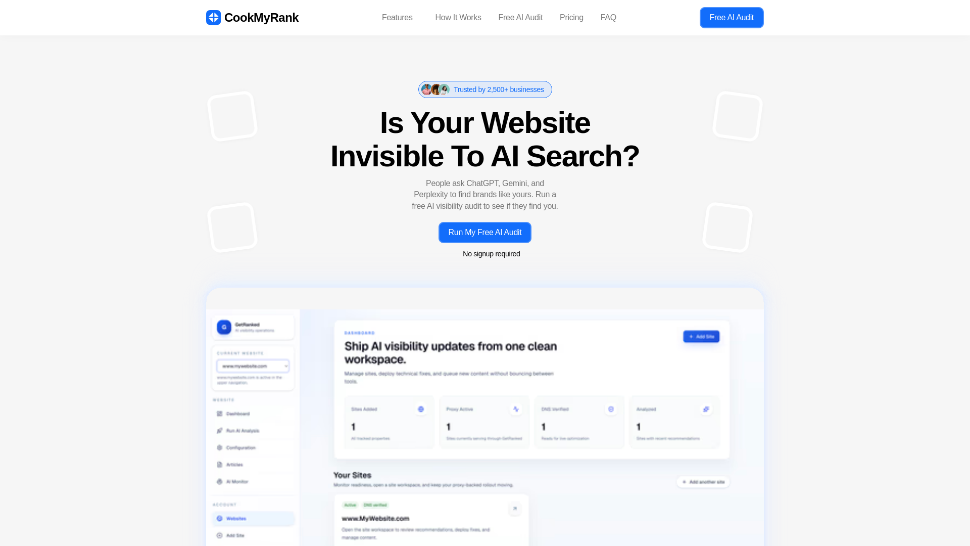 website screenshot of https://cookmyrank.com/