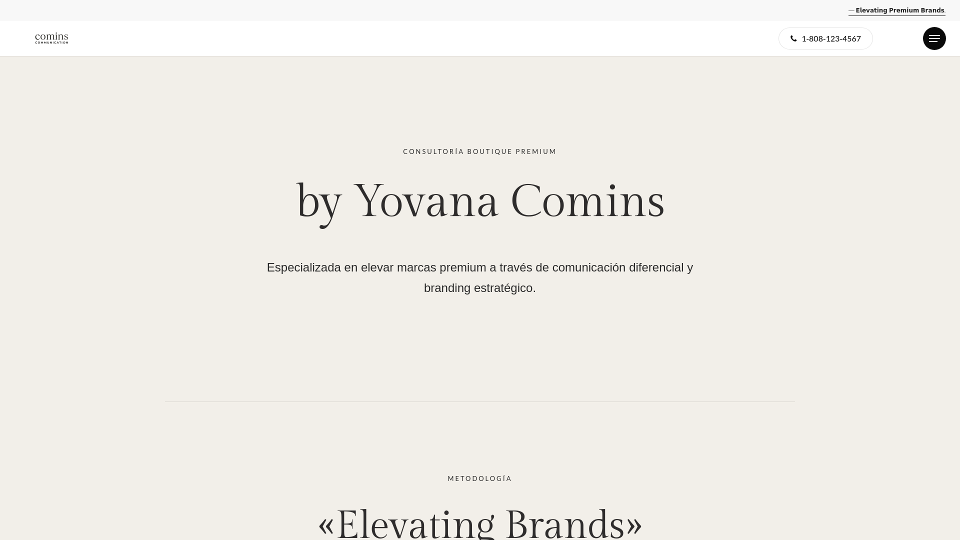 website screenshot of https://cominscommunication.com/