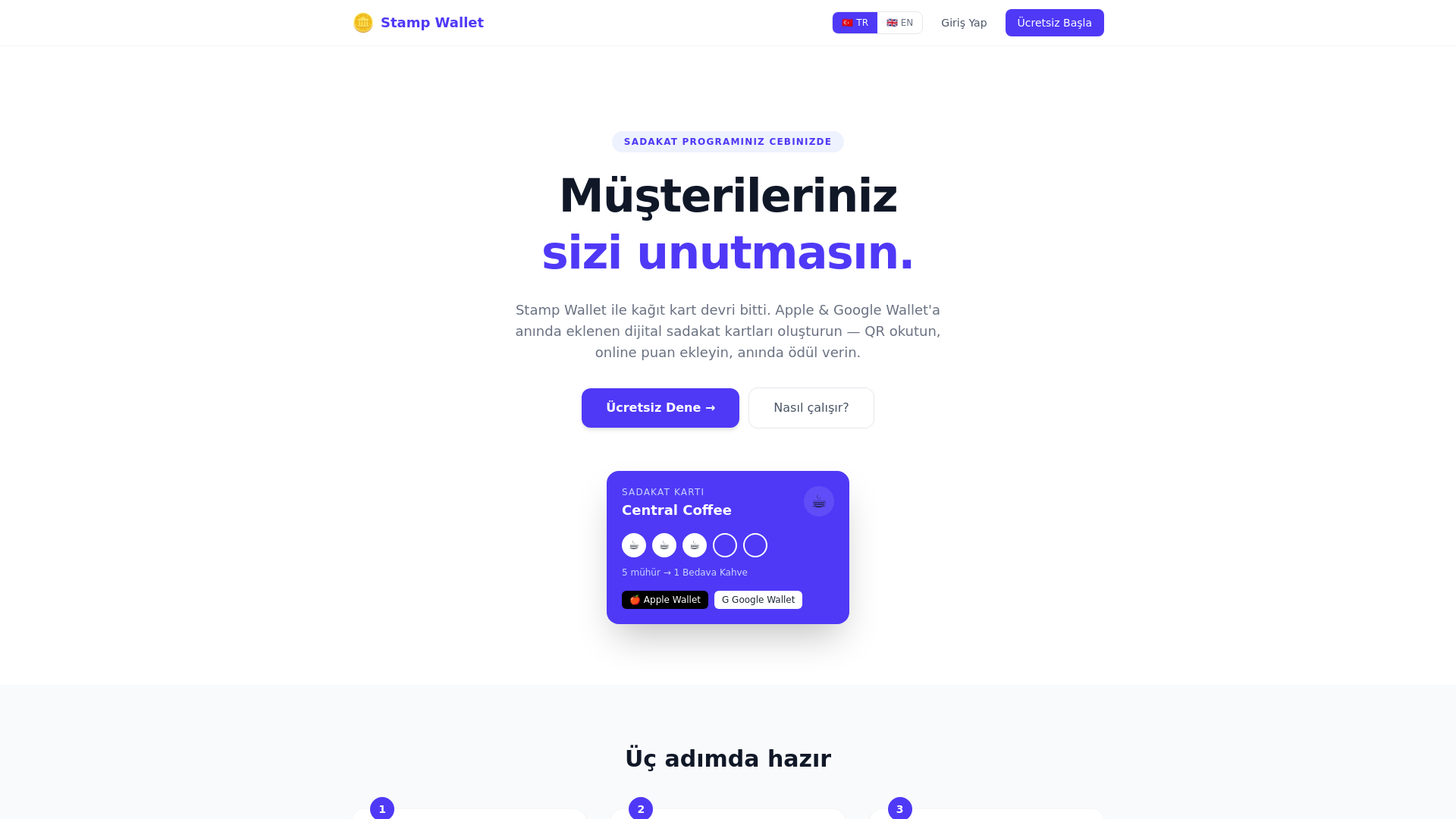 website screenshot of https://stamp-wallet.app