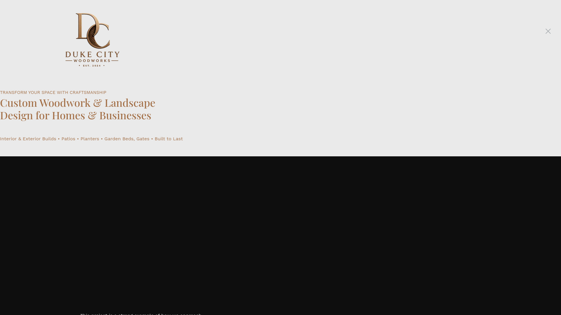 website screenshot of https://dukecitywoodworks.com/