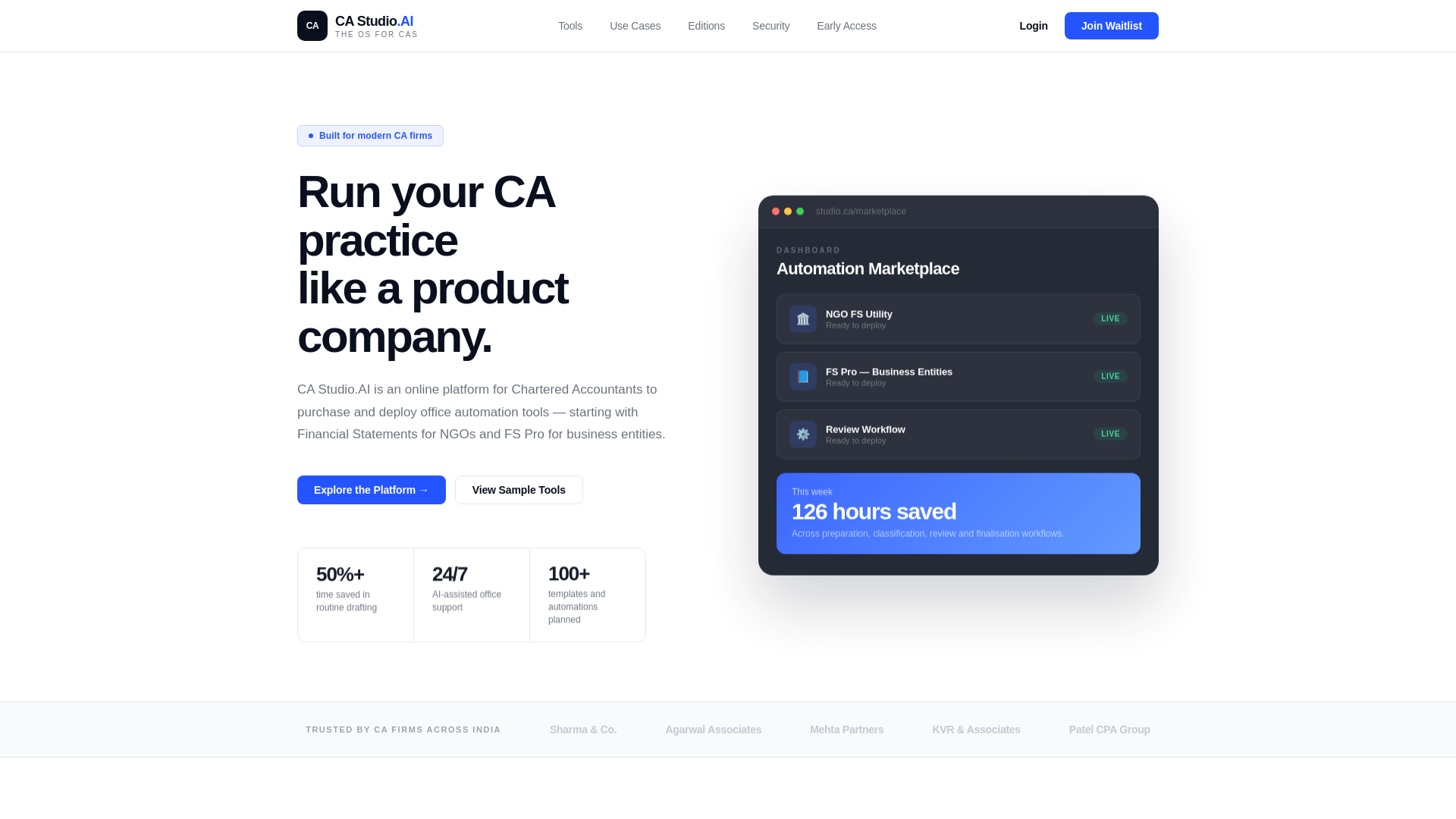 website screenshot of https://castudio.ai/
