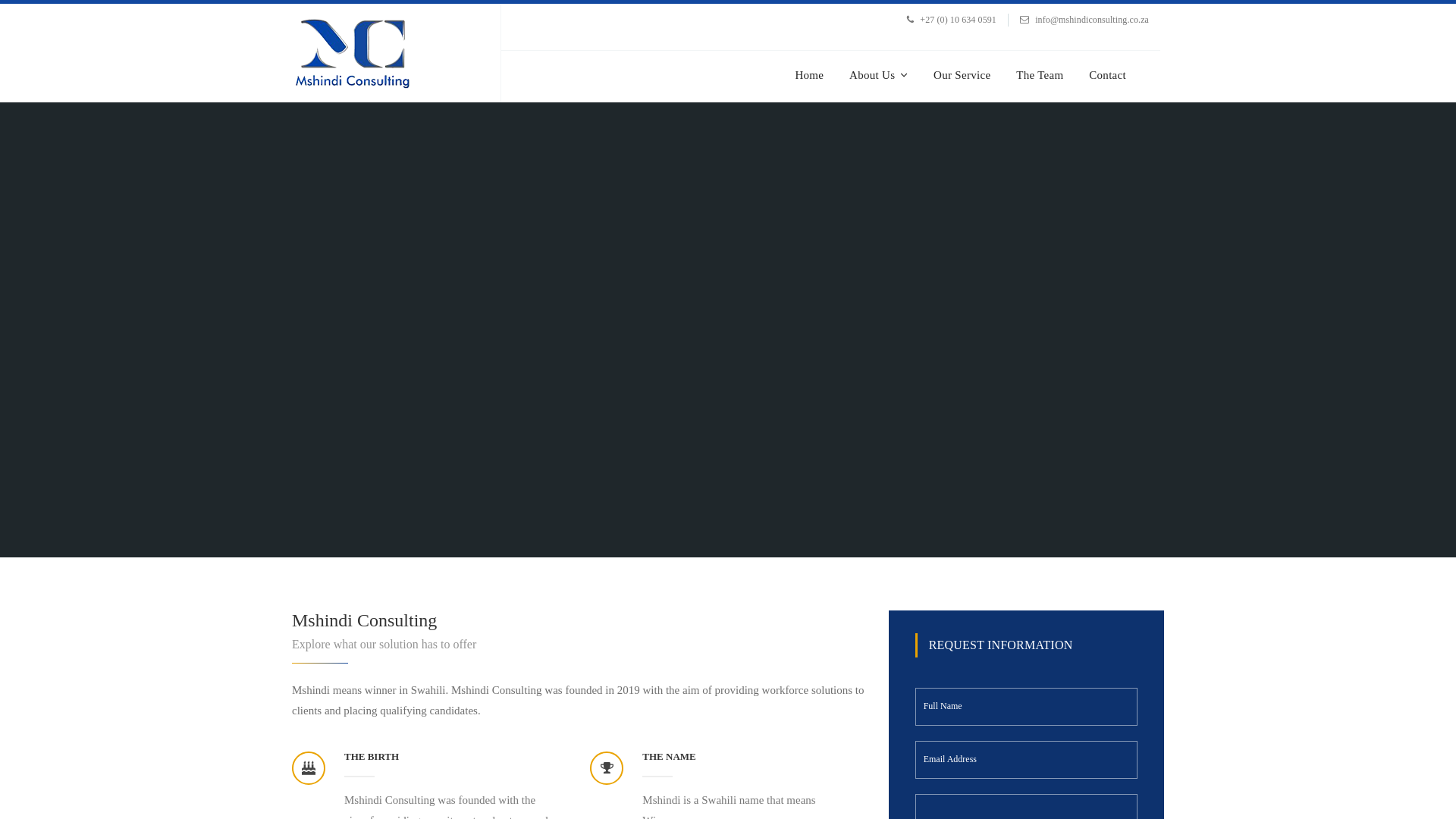 website screenshot of http://www.mshindiconsulting.co.za
