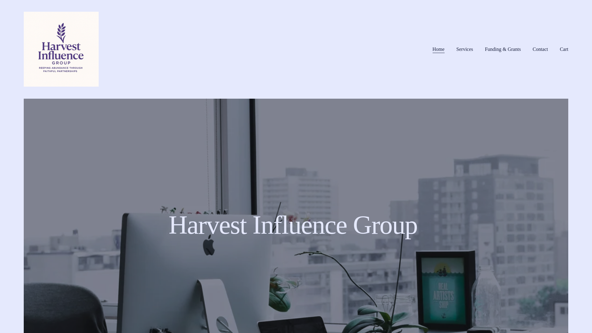 website screenshot of https://harvestinfluencegroup.com/