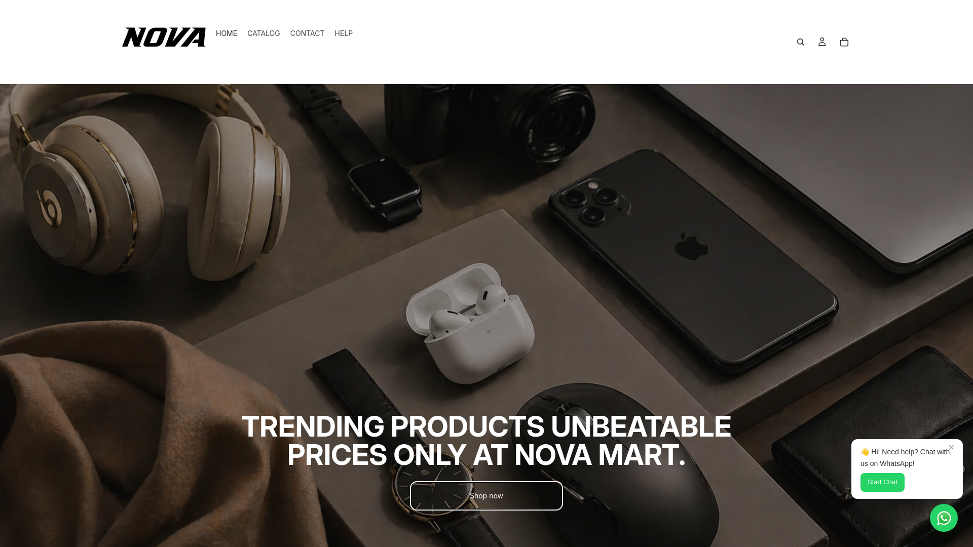 website screenshot of https://novamartofficial.shop/