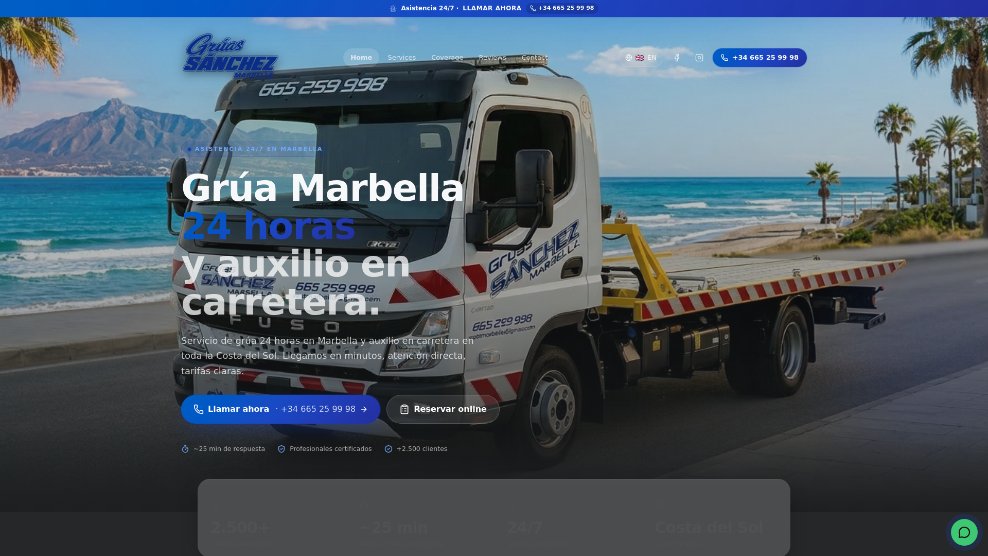 website screenshot of https://gruassanchezmarbella.es/