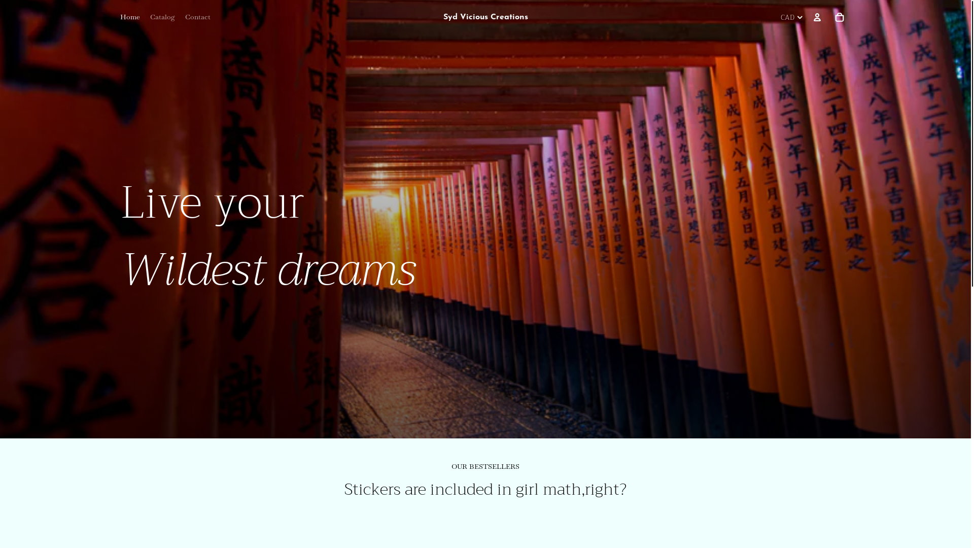 website screenshot of https://sydviciouscreations.com/