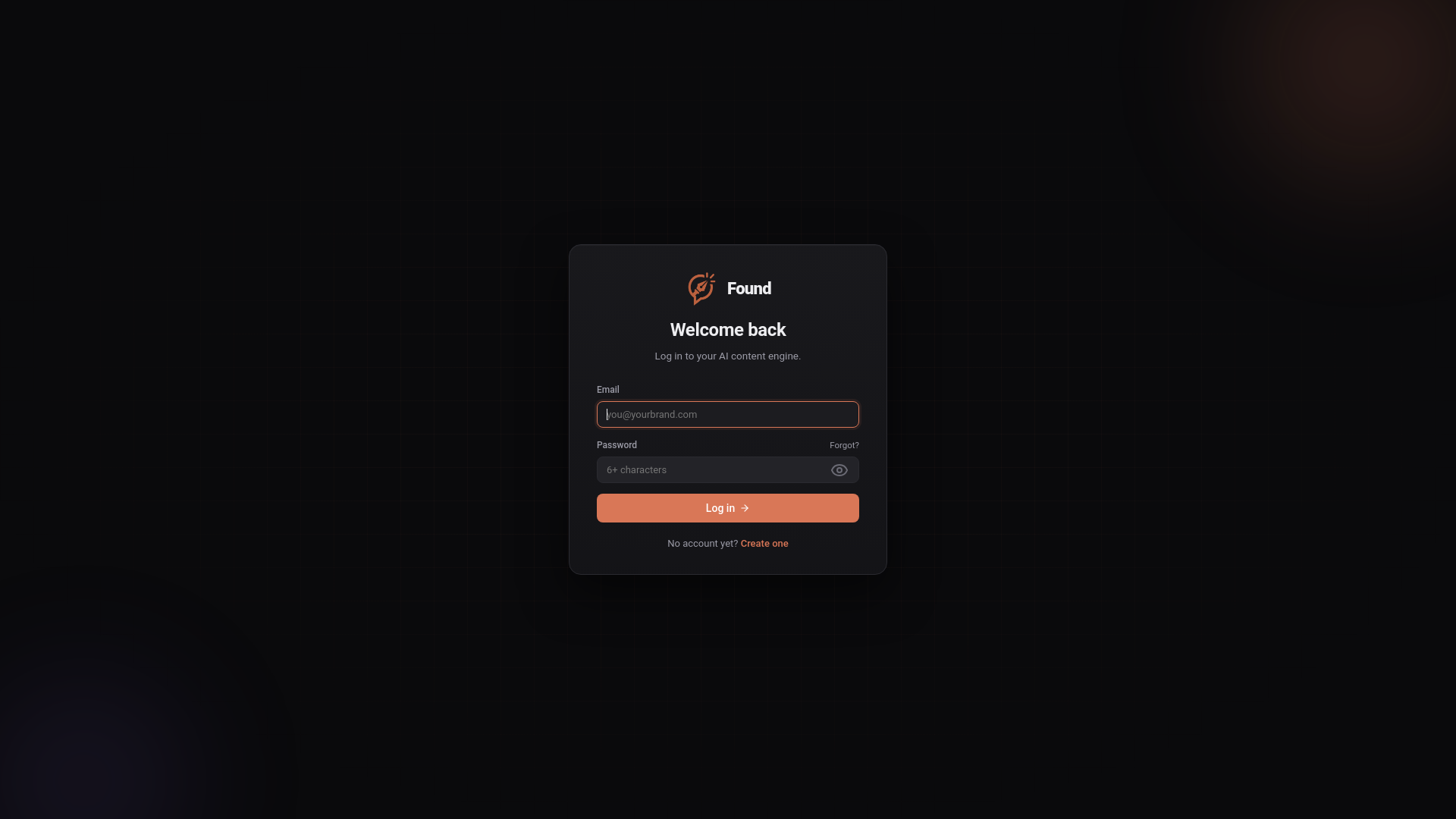 website screenshot of https://tryfound.io/