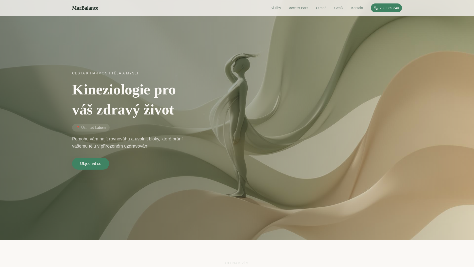 website screenshot of https://marbalance.cz/