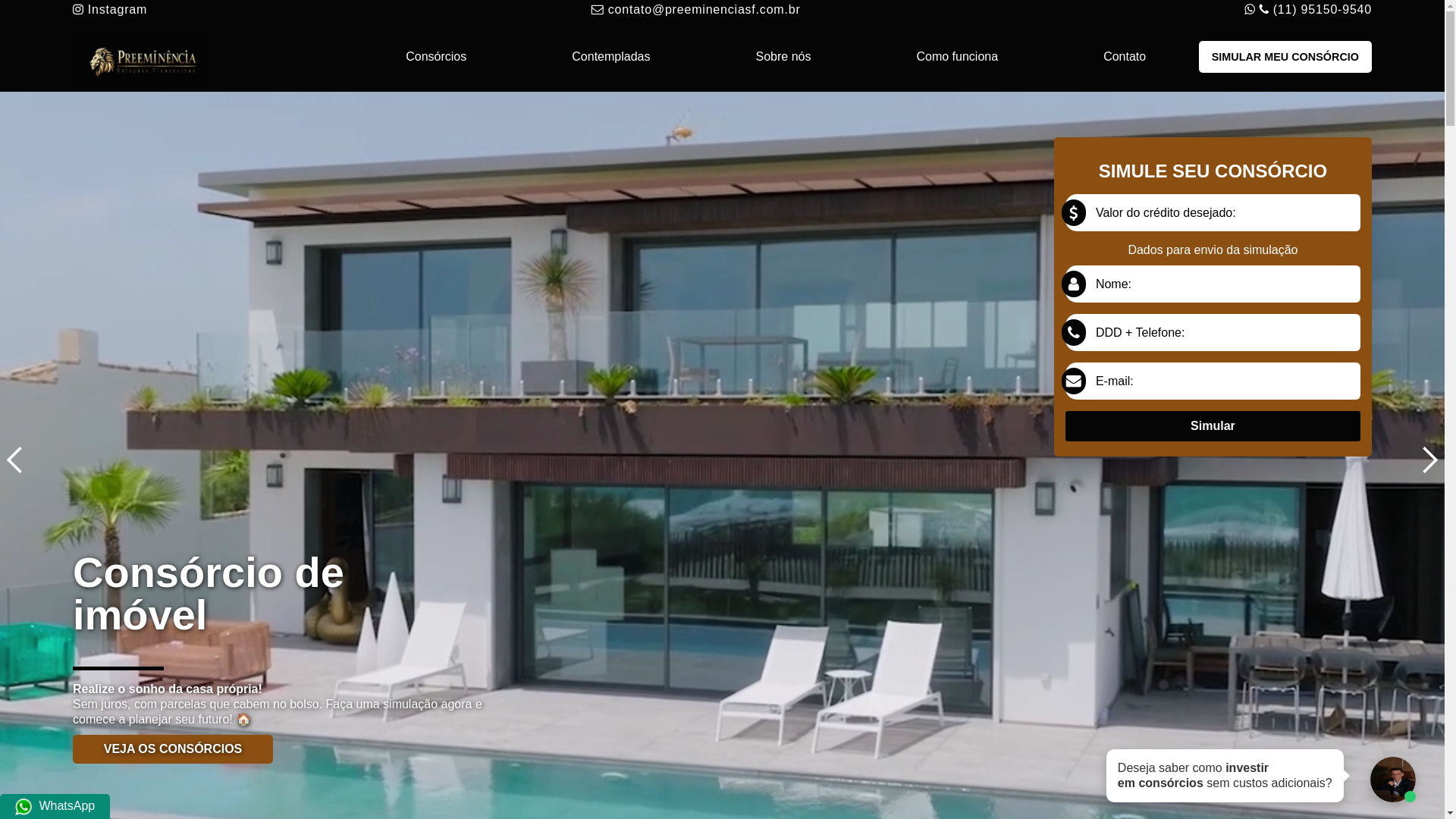 website screenshot of https://preeminenciasf.com.br/