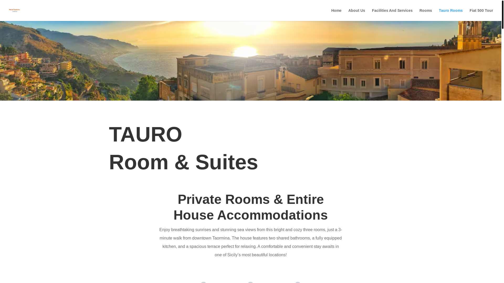 website screenshot of https://taurorooms.it/