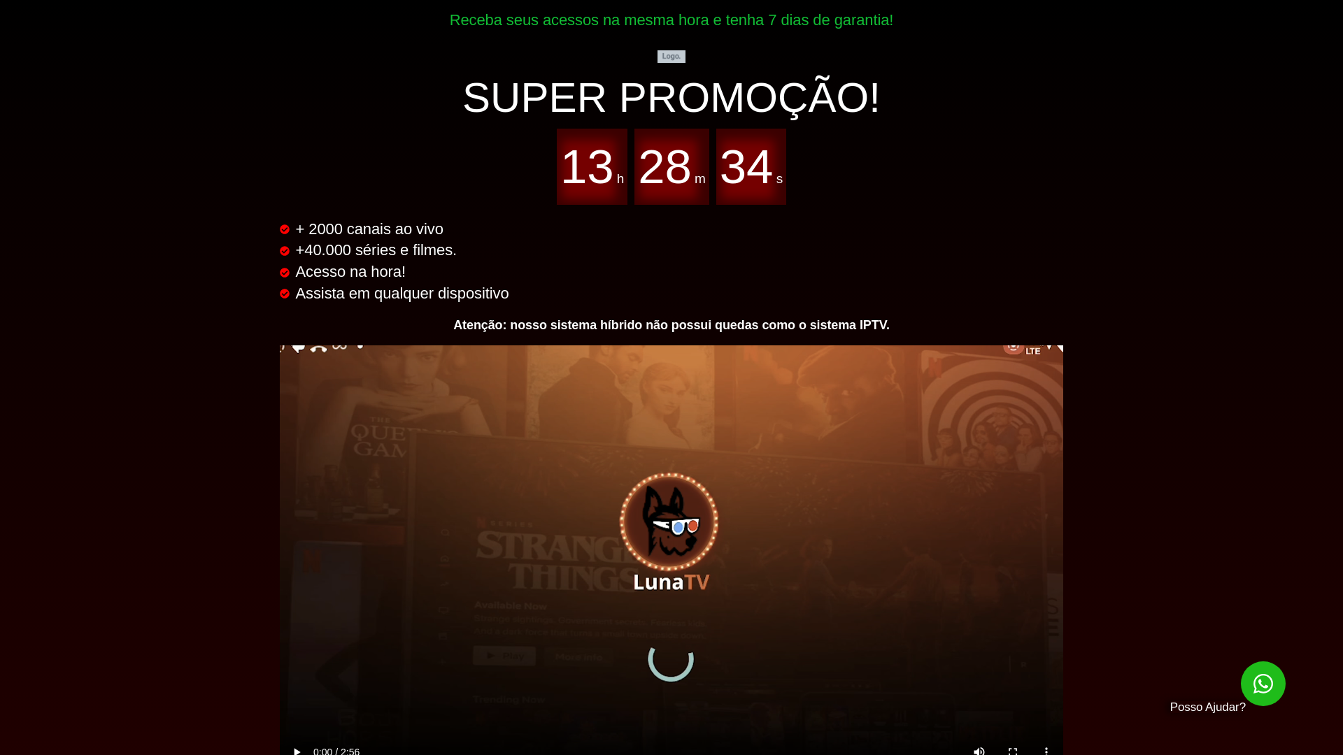 website screenshot of https://lunatvlistadecanais.site/