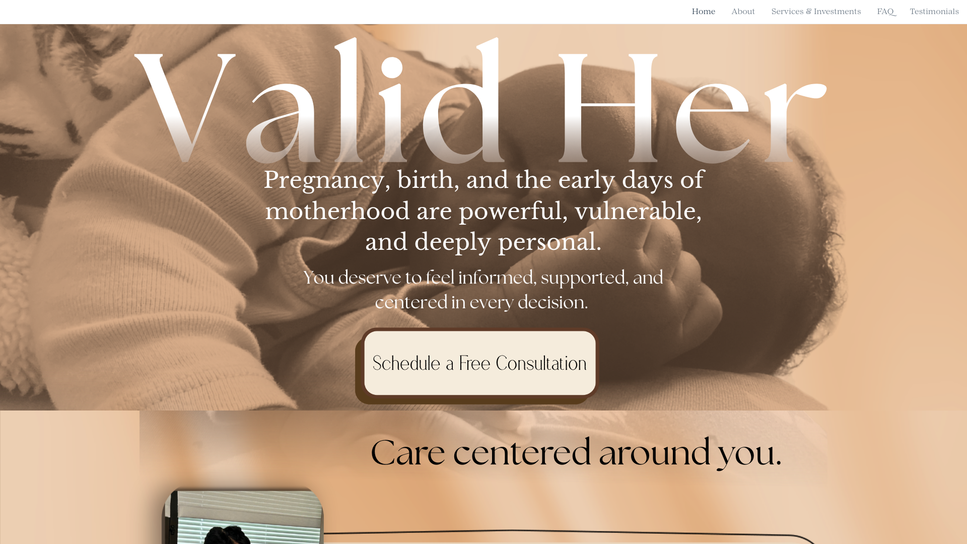 website screenshot of https://validher.com/
