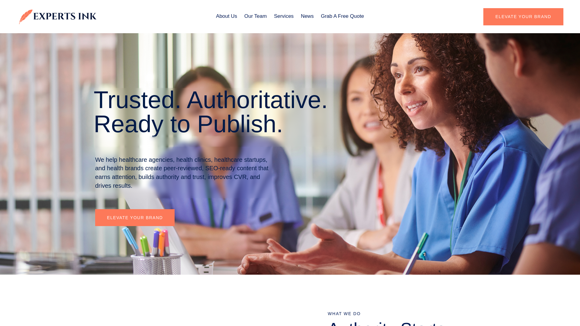 website screenshot of https://allhealthexperts.org/