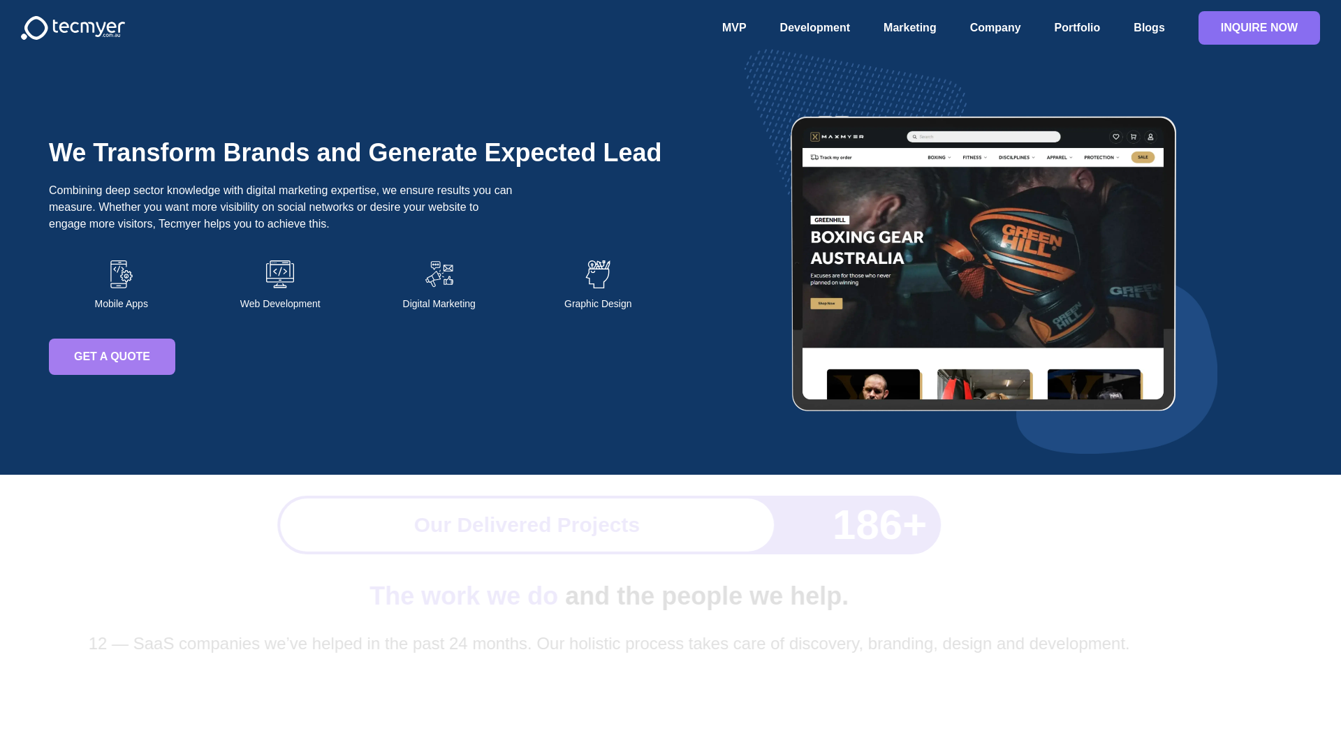 website screenshot of https://tecmyer.com.au/