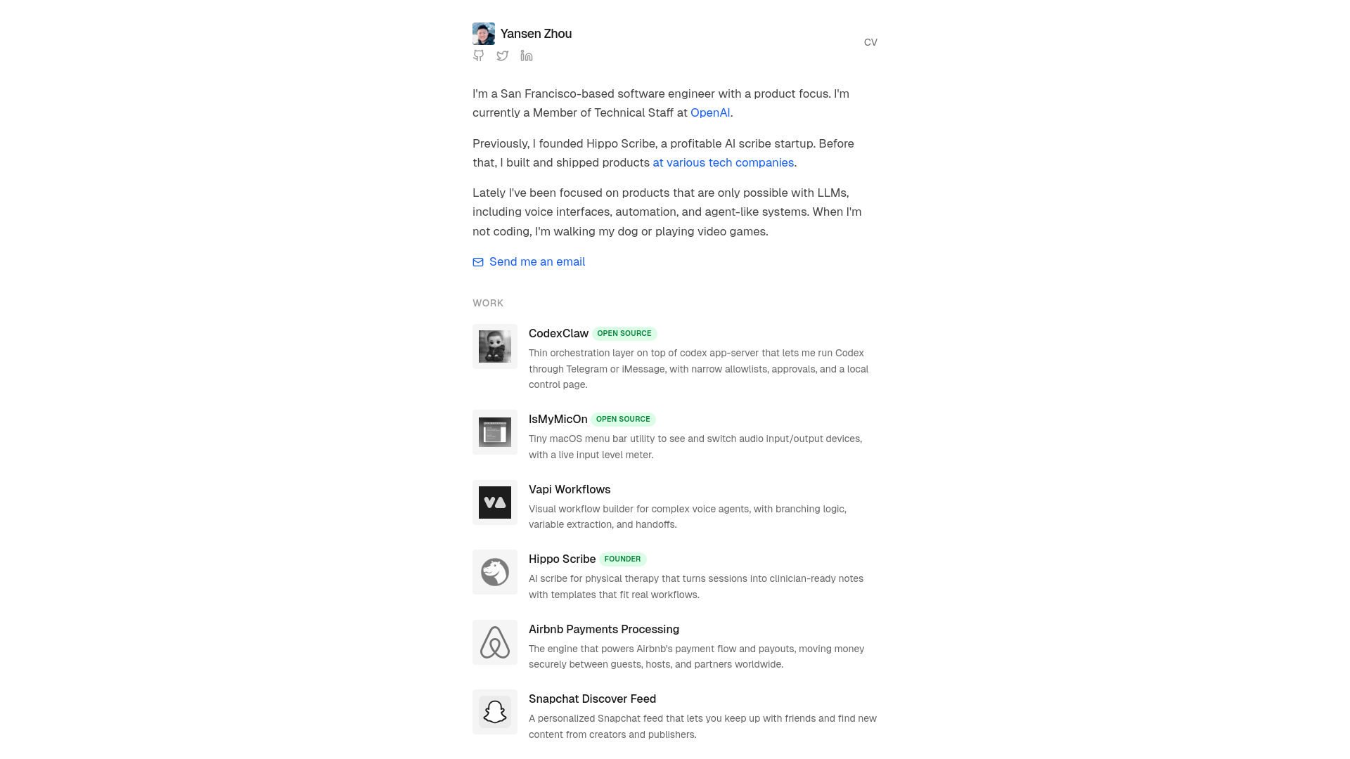 website screenshot of https://yansendotcom.pages.dev/
