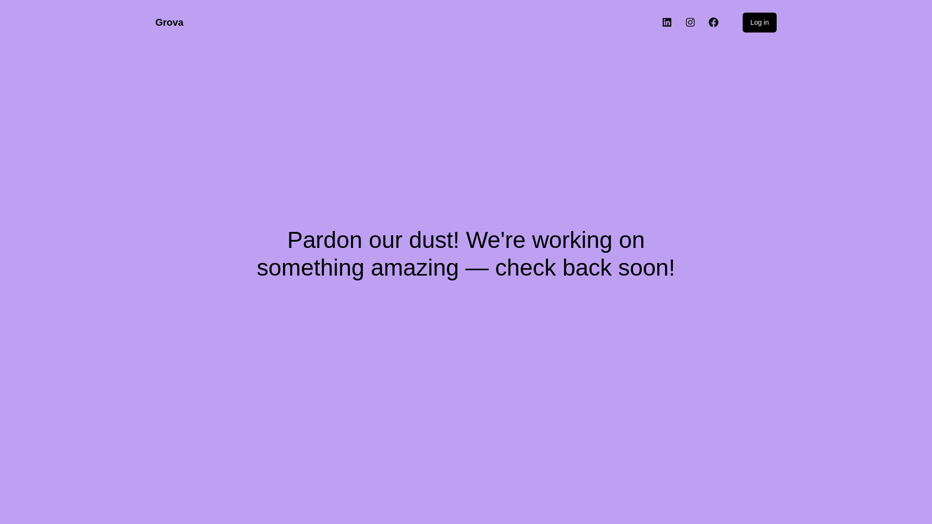 website screenshot of https://grova.io/