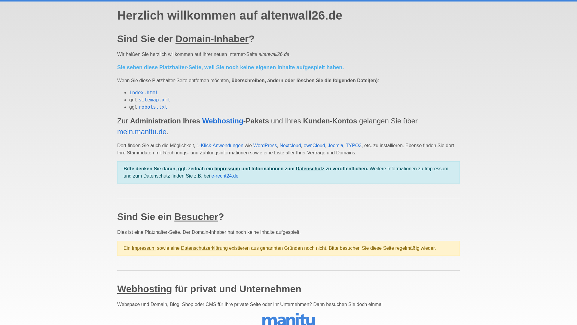 website screenshot of https://altenwall26.de/