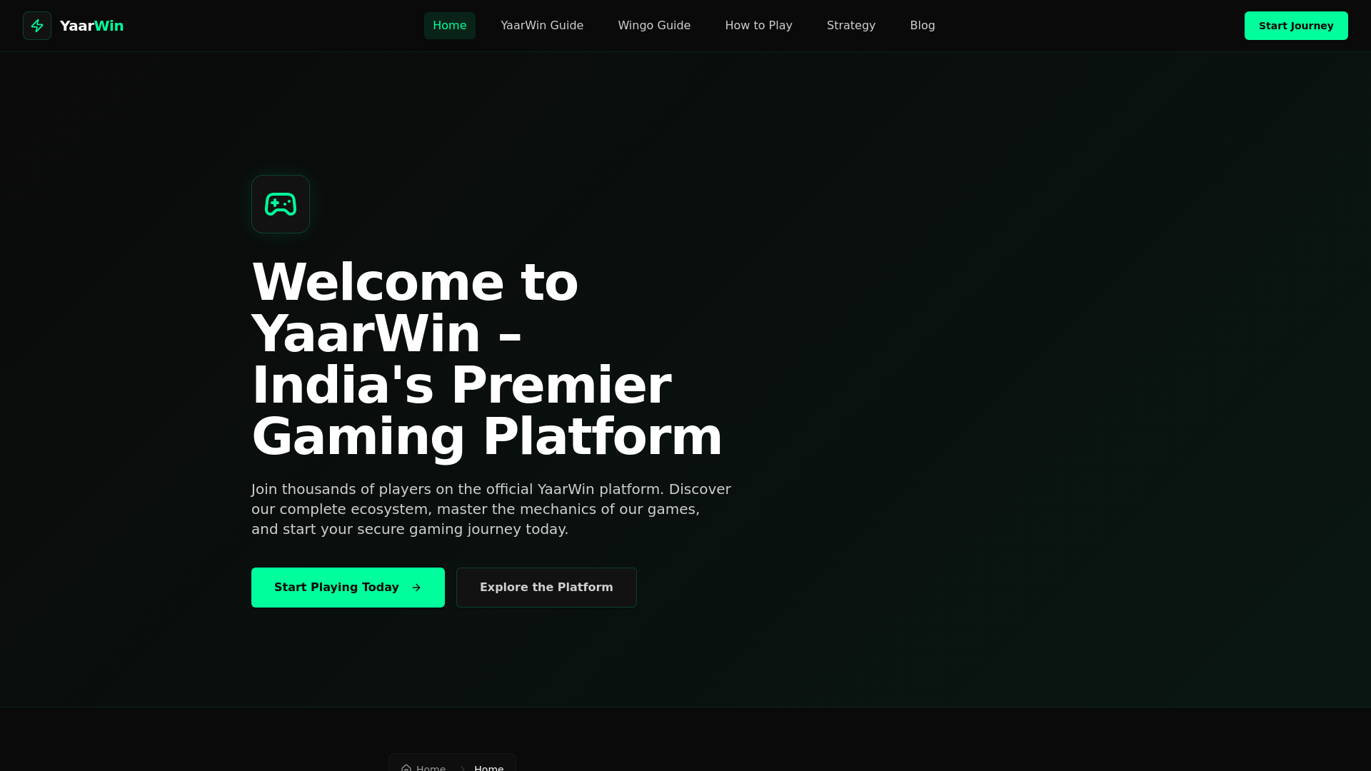 website screenshot of https://yaarwinwingo.com/