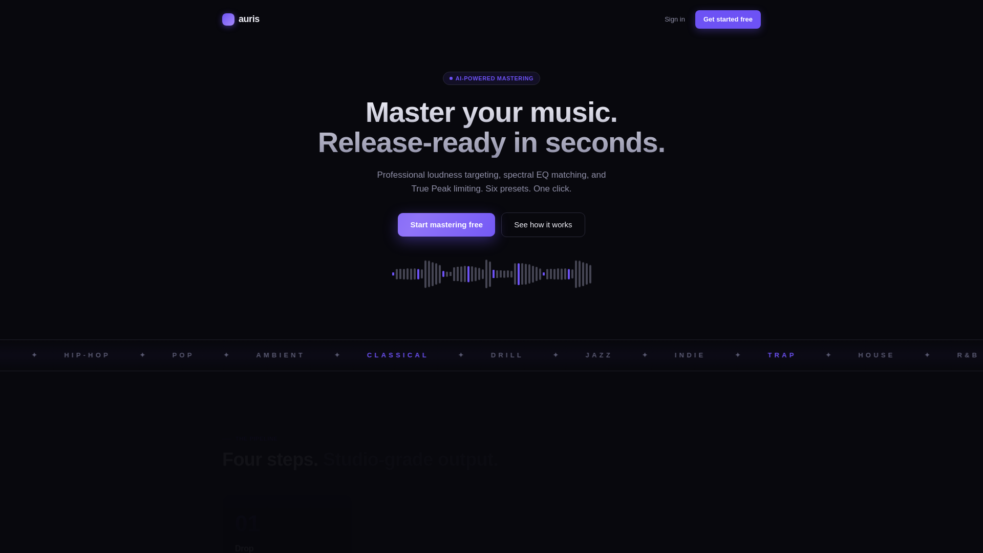 website screenshot of https://aurislab.app/