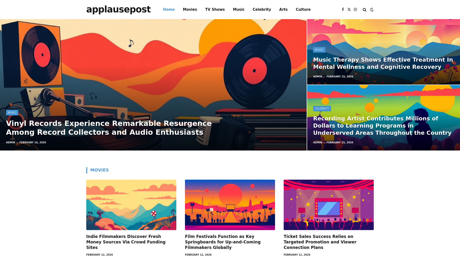 website screenshot of https://applausepost.co.uk/