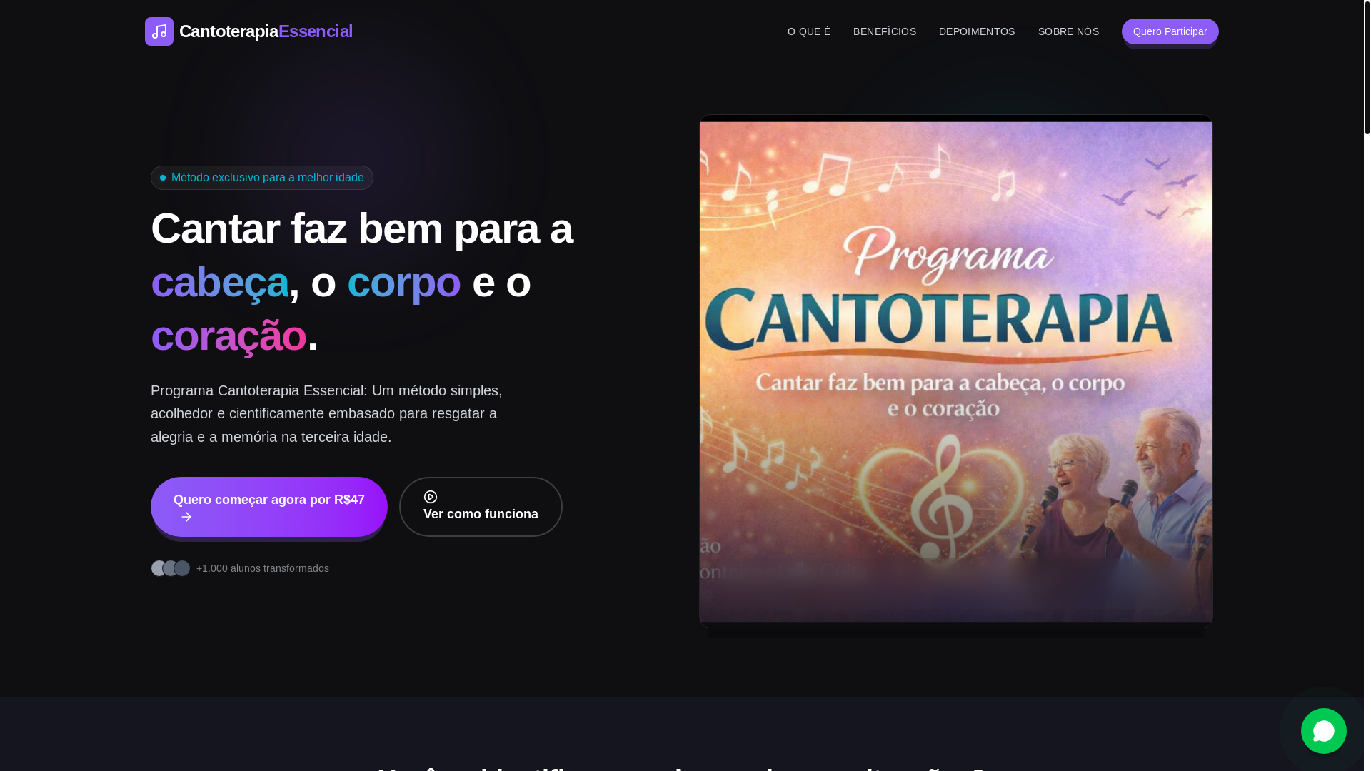 website screenshot of https://cantoterapiaessencial.pages.dev/